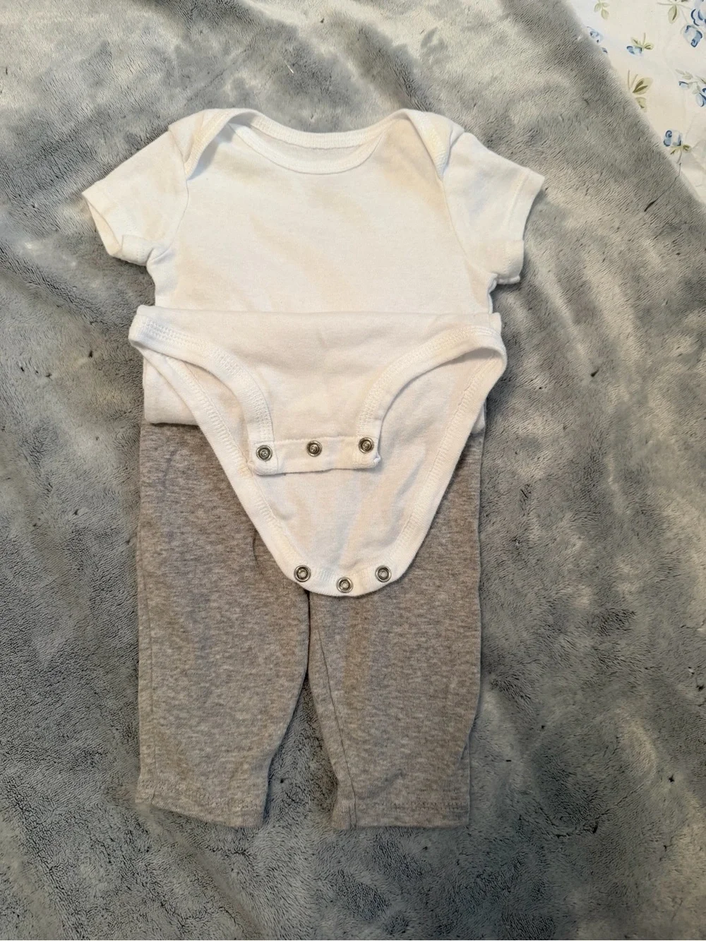 Carter's White Bodysuit with Gray Pants Matching Set